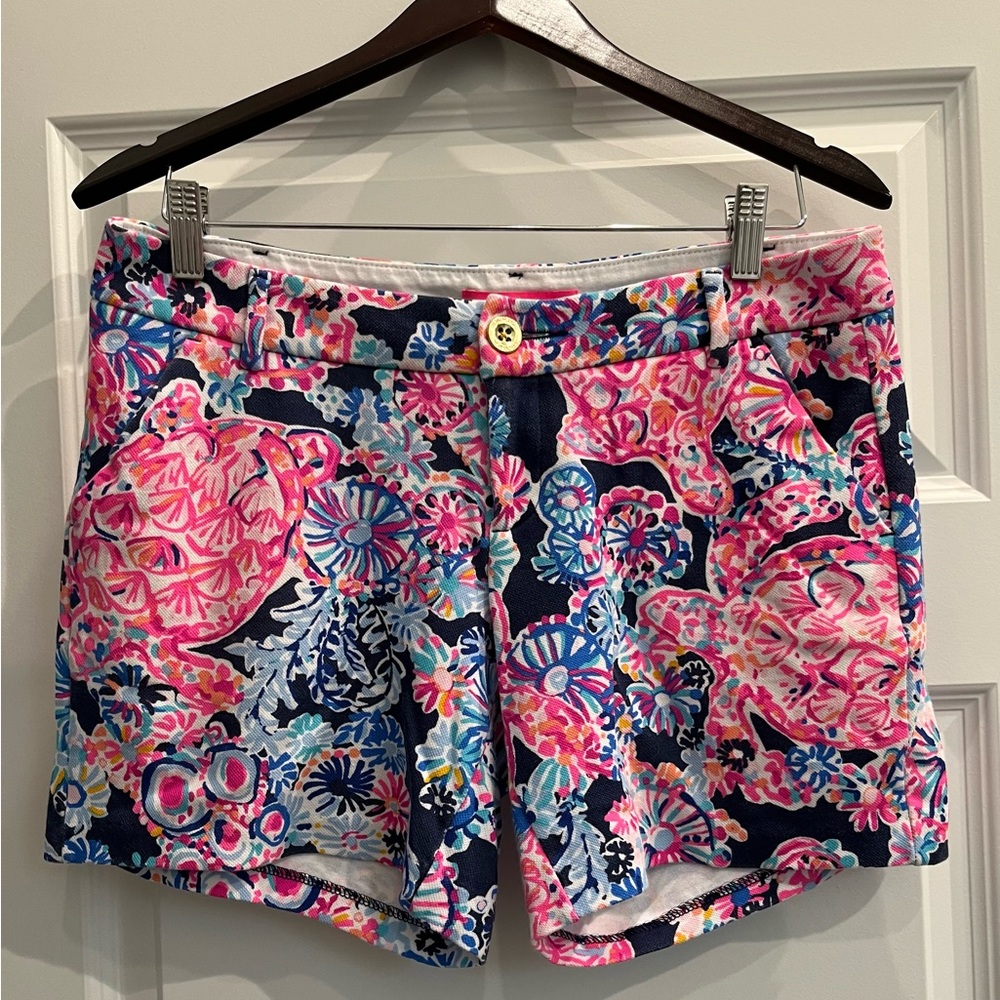 Floral Print Women's Shorts - Pink & Navy